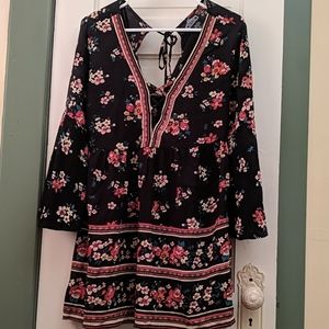 Angie tunic black floral tunic dress